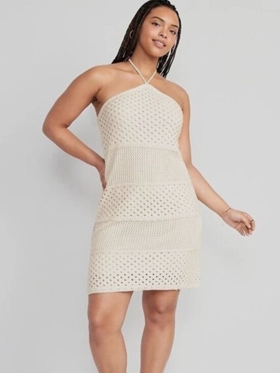 Old Navy Dresses & Skirts - Halter Crochet Mini Dress